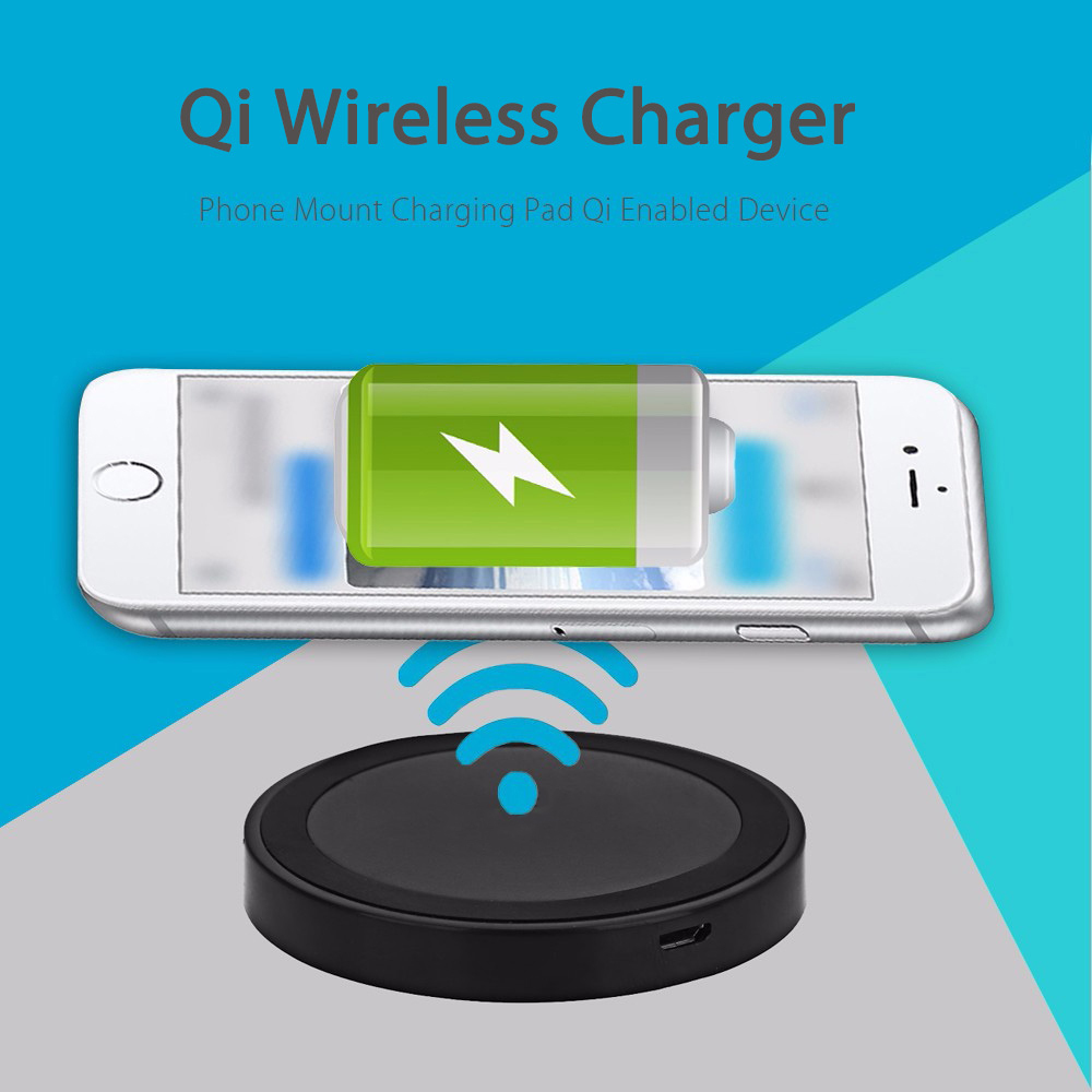 Qi Wireless Charger Phone Mount Pad + Charging Receiver for iPhone