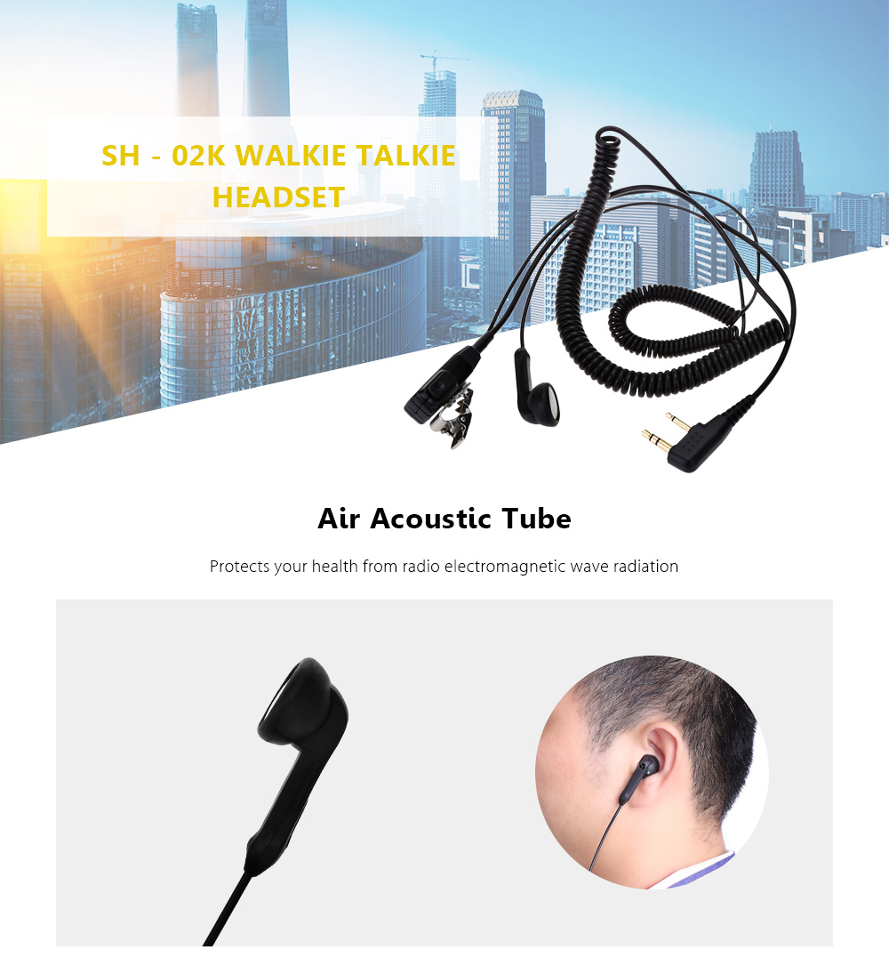 SH - 02K Air Acoustic Tube Mic Walkie Talkie Headset