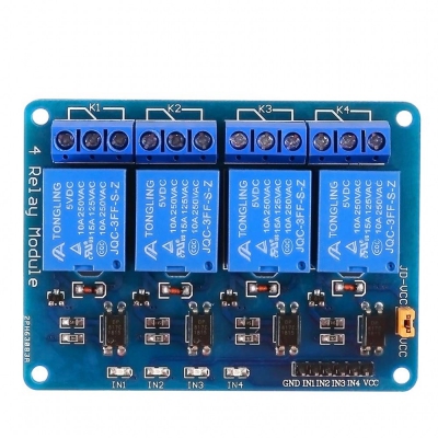 ELEGOO 4 Channel DC 5V Relay Module with Optocoupler Compatible with Arduino UNO R3 MEGA 1280 DSP ARM PIC AVR STM32 Raspberry Pi 