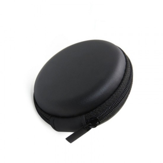 Black bluetooth handsfree headset Case - Clamshell Style with Zipper Enclosure Inner Pocket and Dura